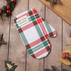 Варежка-прихватка Этель Нoliday decoration 20х27см, репс, 100% х/л, ватин 250г/м2 No Brand