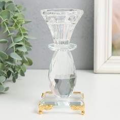 Подсвечник стекло на 1 свечу "Бутон" прозрачный d=2,3 и 4 см 6,5х6,5х14,2 см No Brand