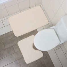 Набор ковриков для ванны и туалета SAVANNA "Луи" 2 шт (50х80, 40х50 см), цвет светло-бежев