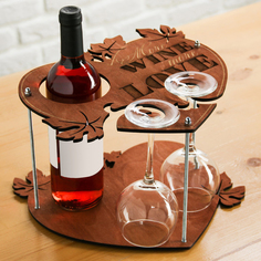 Подставка под вино и бокалы "Wine love" No Brand
