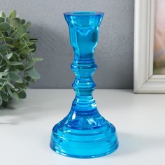 Подсвечник "КРИСТОФФ-1"СИНИЙ 16,5х8,5 см Evis