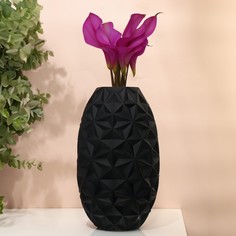 Ваза "Орхидея" из стекла, черная 35*20*20 см No Brand