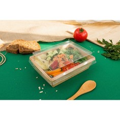 Салатник с купольной крышкой, крафт, 16 х 12 х 6,5 см, 0,5 л(5 шт.) 1EA