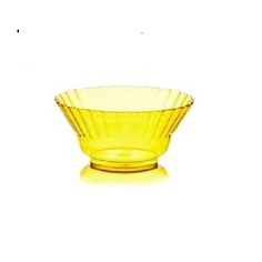 Креманка пластиковая Ондулина желтая, 150мл, 100шт., с кристаллическим эффектом No Brand