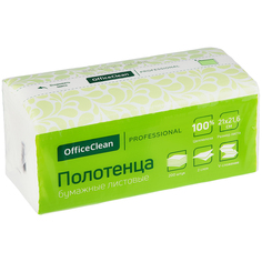 Полотенца бумажные лист. OfficeClean Professional(V-сл), 2-слойные, 200л/пач.,