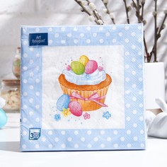 Салфетки бумажные Art Bouquet "Пасхальный пирог", 3 слоя, 20 листов, 33*33 No Brand