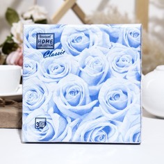 Салфетки бумажные Home Coll. Сlassic Белые розы, 3 слоя,33x33, 20 листов Art Bouquet