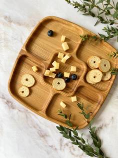 Менажница деревянная, квадратная, сервировочное блюдо, сырная тарелка, поднос для сервиров Jinn