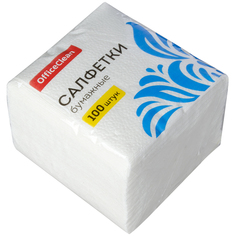 Салфетки бумажные 23x23см, 1-слойные OfficeClean, белые, 100шт. (234359/В), 24 уп.