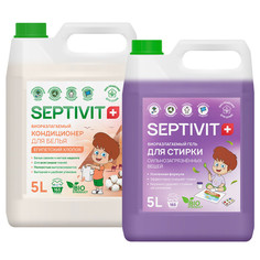 Набор Septivit Premium Кондиционер Хлопок + Гель для сильнозагрязненного белья, 5л+5л