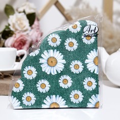 Салфетки бумажные Art Bouquet Rondo"Daisy на зеленом", 32x32, 3 слоя, 12 листов