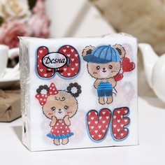 Салфетки бумажные Desna Design LOVE,1 слоя,24x24,40 листов Art Bouquet