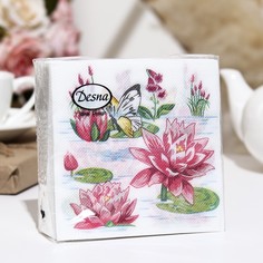 Салфетки бумажные Desna Design "Лилии у озера",1 слоя,24x24,40 листов Art Bouquet