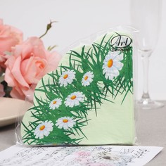 Салфетки бумажные "Art Bouquet" Ромашка, 3 слоя, 12 листов, d 32