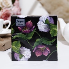 Салфетки бумажные Bouquet de Luxe "Декоративный цветок", 3 слоя,24x24, 25 листов