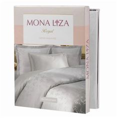 Комплект постельного белья Mona Liza Royal семейный сатин-жаккард 70x70 см серый