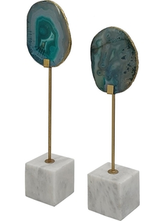Декор настольный Агат, набор 2 предмета Glasar 82944-GREE-SA ГЛАСАР