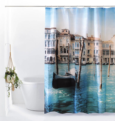 Занавеска для ванной Curtain-Venice Венеция, размер 180*180см Рыжий кот
