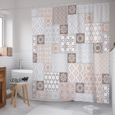 Штора для ванной JoyArty «Плитка с узорами» 180x200