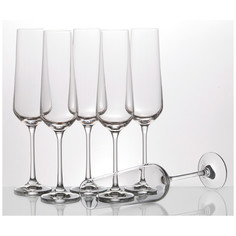 Набор бокалов для шампанского 6штстекло Bohemia Crystal Sandra 200мл 674-171