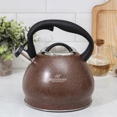 Чайник со свистком Мелеф, 3 л, индукция, цвет коричневый No Brand
