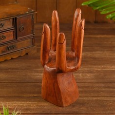 Подставка для бутылки "Пальцы" дерево 15х15х25 см No Brand