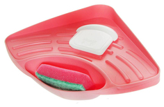 Подставка для губки и моющего средства Berossi, угловая, цвет коралл, (губка для посуды в