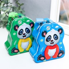 Копилка металл "Маленькая панда" с замком и ключами МИКС 10х5х8,5 см No Brand