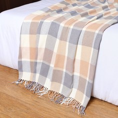 ВЛАДИ Плед Валенсия 140х200см, 08/LAURA белый/дым/пес/пес, хл 50%, пэ 30%, пан 20% Vladi