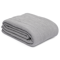 Покрывало двухстороннее Tkano Essential 230x250 см серое муслин