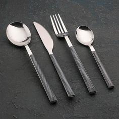 Набор столовых приборов Magistro, 4 предмета, в коробке, цвет металла серебряный No Brand