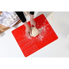 Силиконовый коврик для выпечки Готовим с любовью, 50 х 40 см No Brand