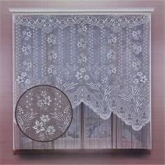 Тюль кухонная без шторной ленты, 170х175 см, цвет белый, 100% полиэстер Lenta
