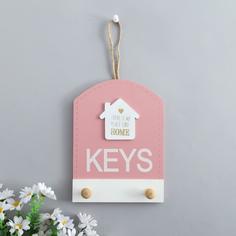 Крючки декоративные дерево "Домик. Keys"МИКС 19х14х3 см No Brand