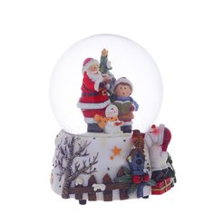 Фигурка декоративная в стеклянном шаре Дед Мороз, D10 см, L11 W11 H14,5 см KSM-722379 Remeco Collection