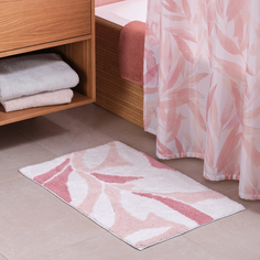 Мягкий коврик Akvarel для ванной комнаты 50х80 см., цвет белый розовый Moroshka