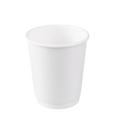 Стакан "Белый", для горячих напитков двухслойный, 250 мл, диаметр 80 мм (30 шт) No Brand