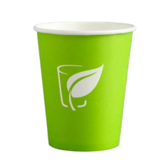 Стакан "Зеленый LOGO" для горячих напитков, 250 мл, диаметр 80 мм (50 шт) No Brand