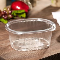 Контейнер одноразовый с неразъёмной крышкой ПР-РКС-1000, 1 л, 17,5?14,9?7,9 см, прозрачный No Brand