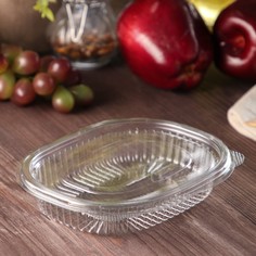 Контейнер одноразовый с неразъёмной крышкой ПР-РКС-250, 250 мл, 15,9?13?3 см, прозрачный ( No Brand