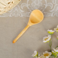 Ложка деревянная, полубаская, без росписи (5 шт) No Brand