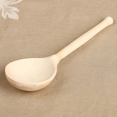 Ложка полубаская, без росписи, фрезерная, 19?6 см (10 шт) No Brand