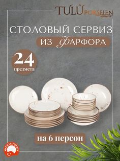 Сервиз столовый 24 предмета фарфор Tulu Porselen LLY24YS00039.T0