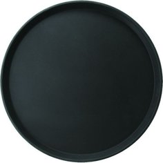 Поднос круглый прорезиненный d=35.6 см черный TouchLife 212966