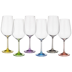 Набор из 6 штук Бокалы для вина Bohemia Crystal Rainbow 350мл 22см стекло 674-414_