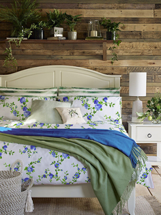 Комплект постельного белья 1,5-спальный Galtex Розы голубой на белом фоне