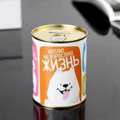 Копилка-банка металл "Коплю на взрослую жизнь" 7,3х9,5 см No Brand