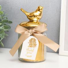 Шкатулка керамика "Золотая птичка" 15х7,5х7,5 см No Brand