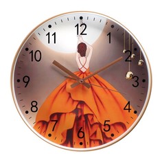Часы настенные, серия: Интерьер, "Балерина", плавный ход, d-30 см, АА No Brand
