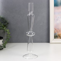 Подсвечник стекло на 1 свечу "Эльзас" прозрачный 30х8,5х8,5 см No Brand